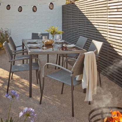 An Image of Bambrick 6 Seater Garden Dining Set