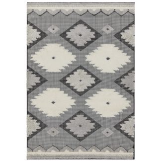 An Image of Tate Tufted Rug, Black and Cream