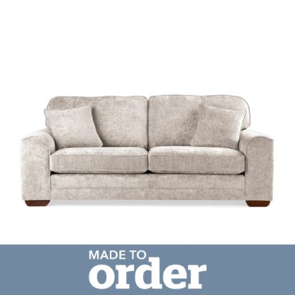 An Image of Morello 3 Seater Sofa Luxury Chenille Premium Chenille Rosewood