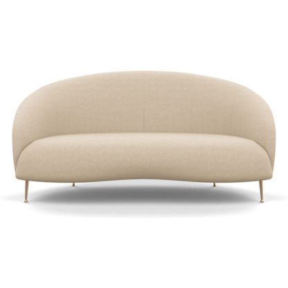 An Image of Heal's Bloomsbury 2 Seater Sofa Brushed Cotton Cadet Brass Feet