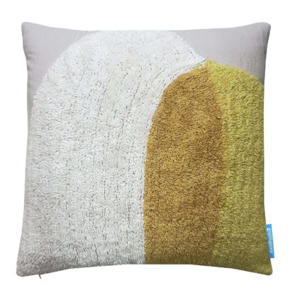 An Image of House Beautiful Circles Tufted Cushion - 45x45cm - Ochre