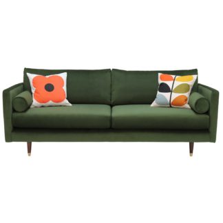 An Image of Orla Kiely Mimosa Large Sofa, Plain Velvet