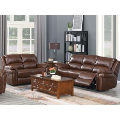 An Image of Farnham Leather 3 And 2 Seater Sofa Suite In Tan