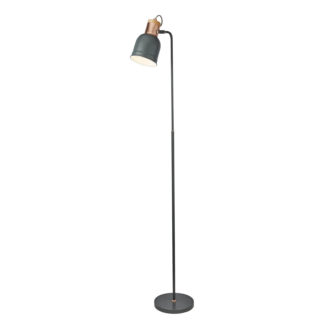 An Image of Barham Floor Lamp - Matt Grey and Copper