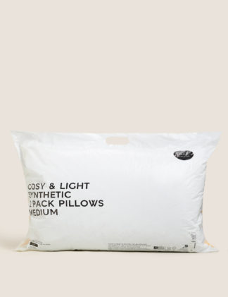 An Image of M&S 2 Pack Cosy & Light Medium Pillows