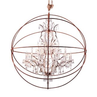 An Image of Timothy Oulton Gyro Large Crystal Chandelier, Antique Rust