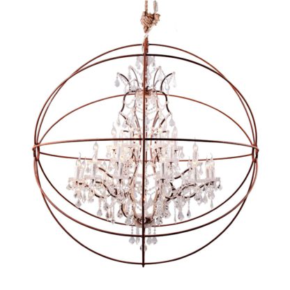 An Image of Timothy Oulton Gyro Large Crystal Chandelier, Antique Rust