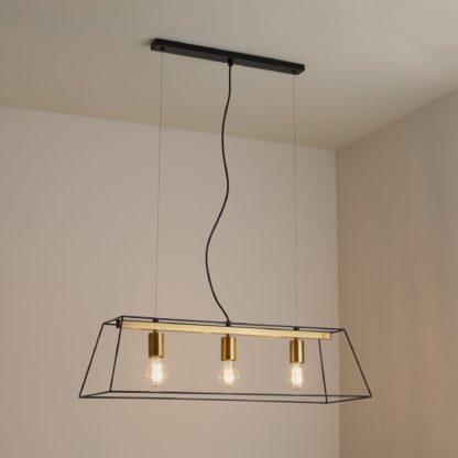 An Image of Nella 3 Light Black Diner Ceiling Fitting Black