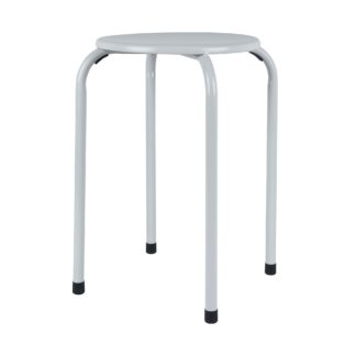 An Image of Adra Metal Stacking Stool Grey