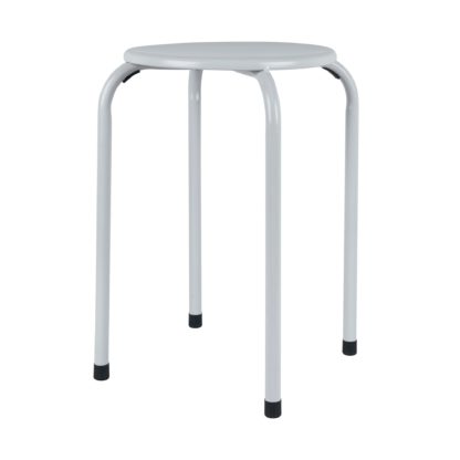 An Image of Adra Metal Stacking Stool Grey