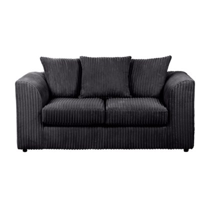 An Image of Blake Jumbo Cord 2 Seater Sofa Black