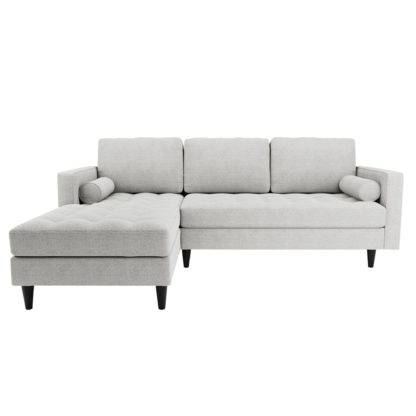 An Image of Zoe Boucle Right Hand Corner Sofa Light Grey