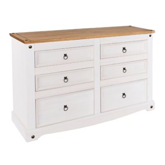 An Image of Corona 3 Plus 3 Drawer White Wide Chest White