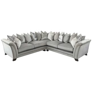 An Image of Dorsey Pillow Back 3 Corner 3 Sofa, Pluto Silver