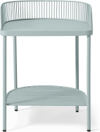 An Image of Oving Metal Bedside Table, Sky Grey