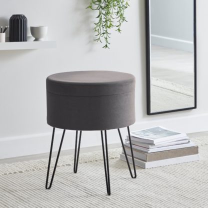 An Image of Joanna Storage Stool Mid Grey