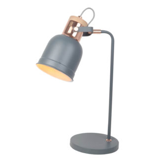 An Image of Barham Table Lamp - Matt Grey and Copper