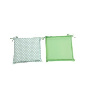 An Image of Homebase Outdoor Seat Pad Cushions in Geometric Green - (Pack of 2)