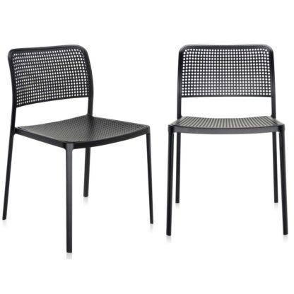 An Image of Pair of Kartell Audrey Dining Chairs with Arms, Black