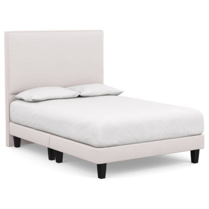 An Image of Heal's Heal's Shallow Divan Double Cotton Cloud Dark Solid Wood Feet