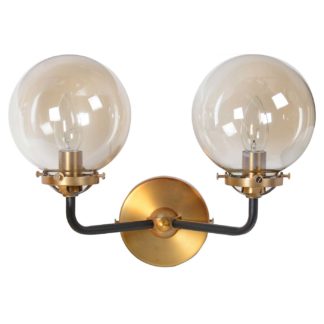An Image of Double Ball Wall Sconce, Smoked