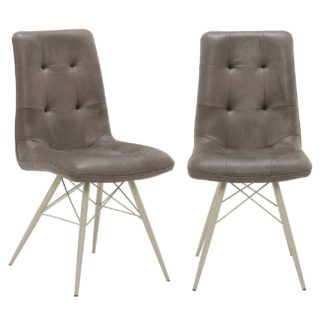 An Image of Pair of Hix Upholstered Dining Chairs, Grey