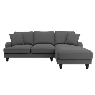 An Image of Beatrice Fabric Left Hand Corner Sofa Charcoal