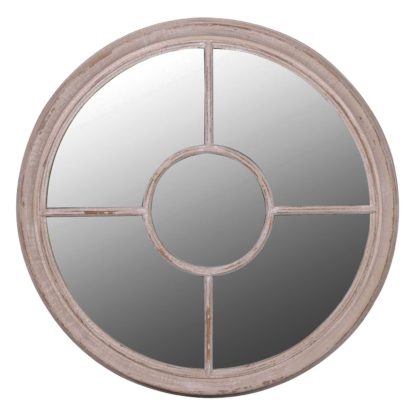 An Image of Round Taupe Mirror, Taupe