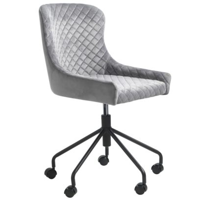 An Image of Rivington Occasional Work Chair, Grey Velvet