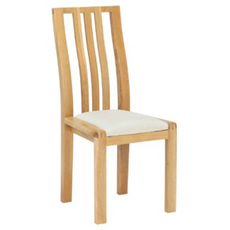 An Image of Ercol Bosco Dining Chair, Cream and Oak