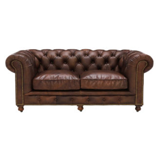 An Image of Asquith Leather 2.5 Seater Chesterfield Sofa