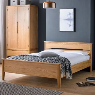 An Image of Harriet Wooden King Size Bed In Robust Solid Oak