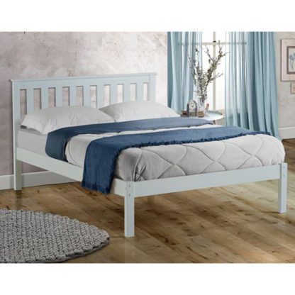An Image of Denver Wooden Low End Single Bed In White