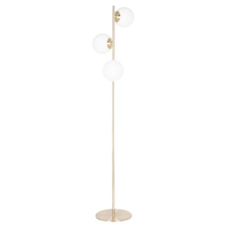 An Image of Orb Floor Lamp, White and Brushed Brass