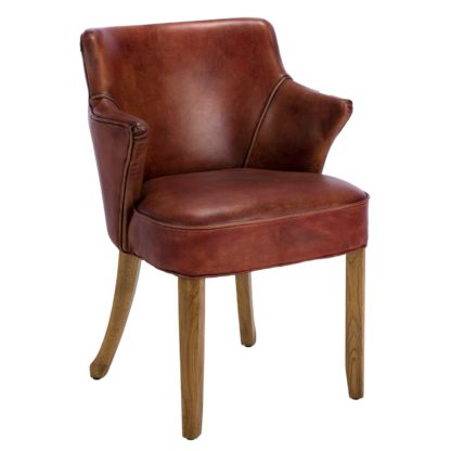 An Image of Timothy Oulton Lannister Dining Chair, Vagabond Red Leather
