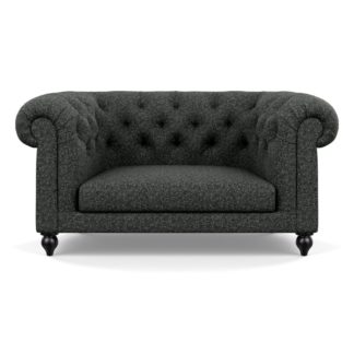 An Image of Heal's Fitzrovia Loveseat Brecon Charcoal Black Feet
