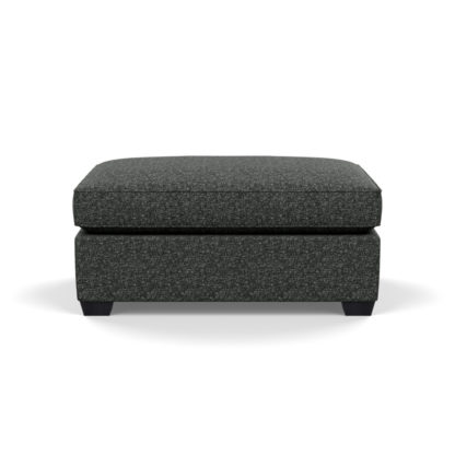 An Image of Heal's Torino Footstool Leather Black Black Feet