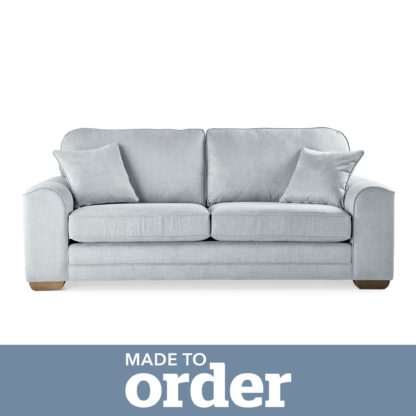 An Image of Morello 3 Seater Sofa Brushed Plain Fabric Brushed Plain Cobalt