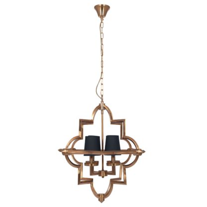 An Image of Four Shade Pendant, Antique Brass