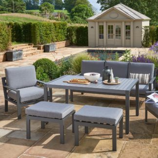 An Image of Wroxham 4 Seater Grey Sofa Dining Set Grey