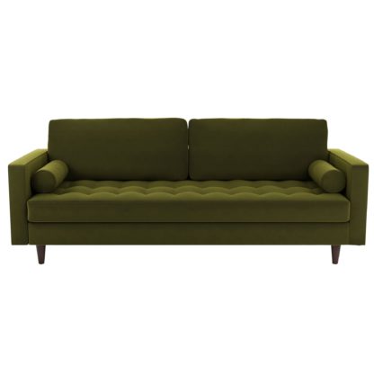 An Image of Zoe Velvet 4 Seater Sofa Grey