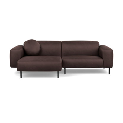 An Image of Heal's Luna Left Hand Facing Corner Chaise Sofa Luxury Leather Anthracite