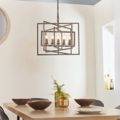 An Image of Vogue Calhoun 5 Light Chandelier Pewter