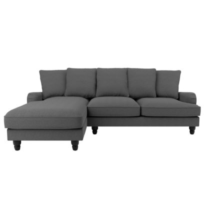 An Image of Beatrice Scatter Back Fabric Left Hand Corner Sofa Charcoal