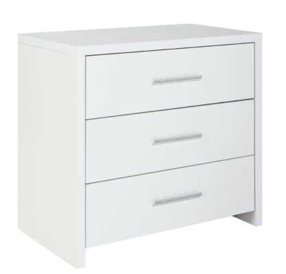 An Image of Argos Home Broadway 3 Drawer Chest - White Gloss & White