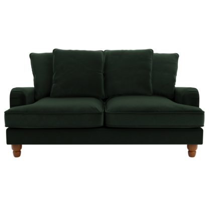 An Image of Beatrice Velvet Scatter Back 2 Seater Sofa Bottle (Green)