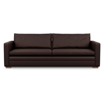 An Image of Heal's Palermo 5 Seater Sofa Leather Grain Chocolate 066 Black Feet