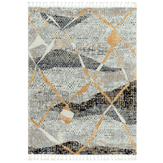 An Image of Aria Abstract Rug, Monochrome and Orange