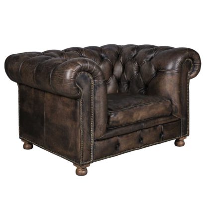An Image of Timothy Oulton Westminster Feather 1 Seater Sofa, Vegabond Black Leather