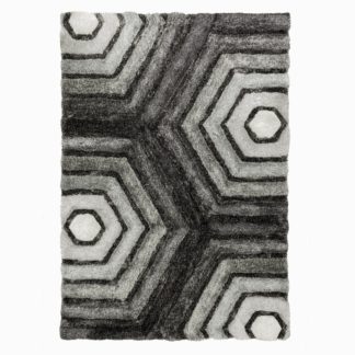 An Image of Hexagon Geometric Rug Hexagon Grey